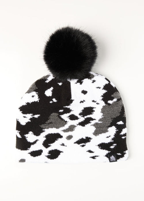 4T2D COWHIDE MIDI W/FAUX FUR POM