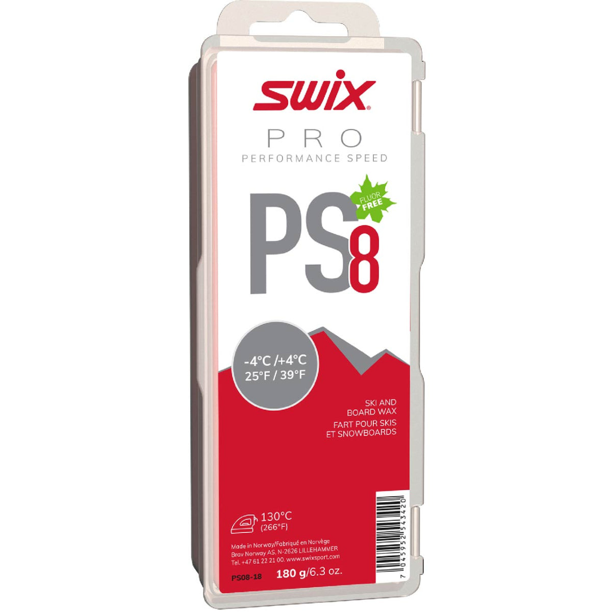 SWIX PS8 Red -4°C/+4°C, 180g
