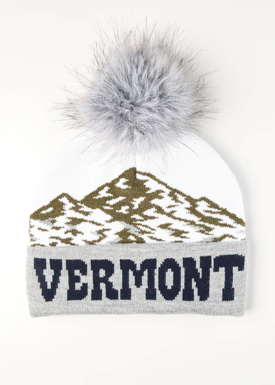 VERMONT CUFFED FAUX FUR POM